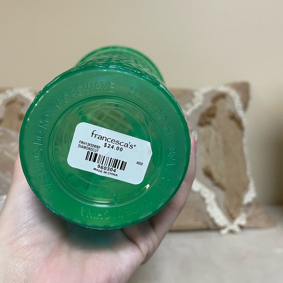 Mint Green Diamond Cut Tumbler/Cup - Picture 5 of 5